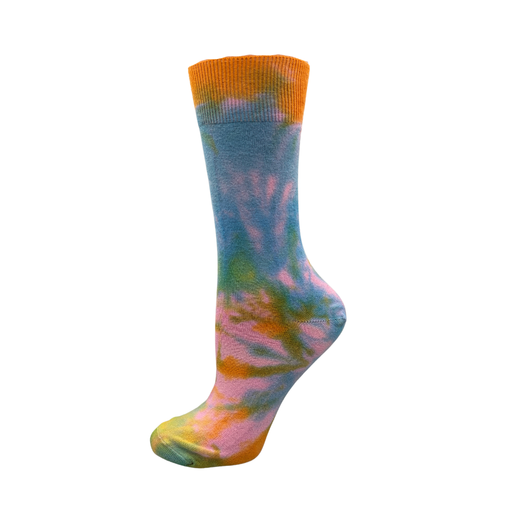 Tie Dyed Cotton Crew Dress Sock - Made in Australia