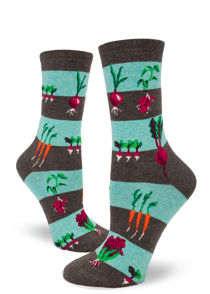 Vegetable Garden Women's Crew Sock in Heather Earth