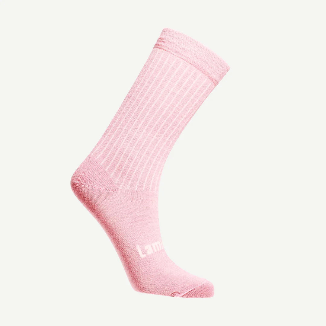 Merino Wool Crew Sock Women's Vintage in Baby Pink