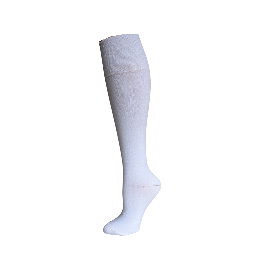 White Cotton Knee High Socks