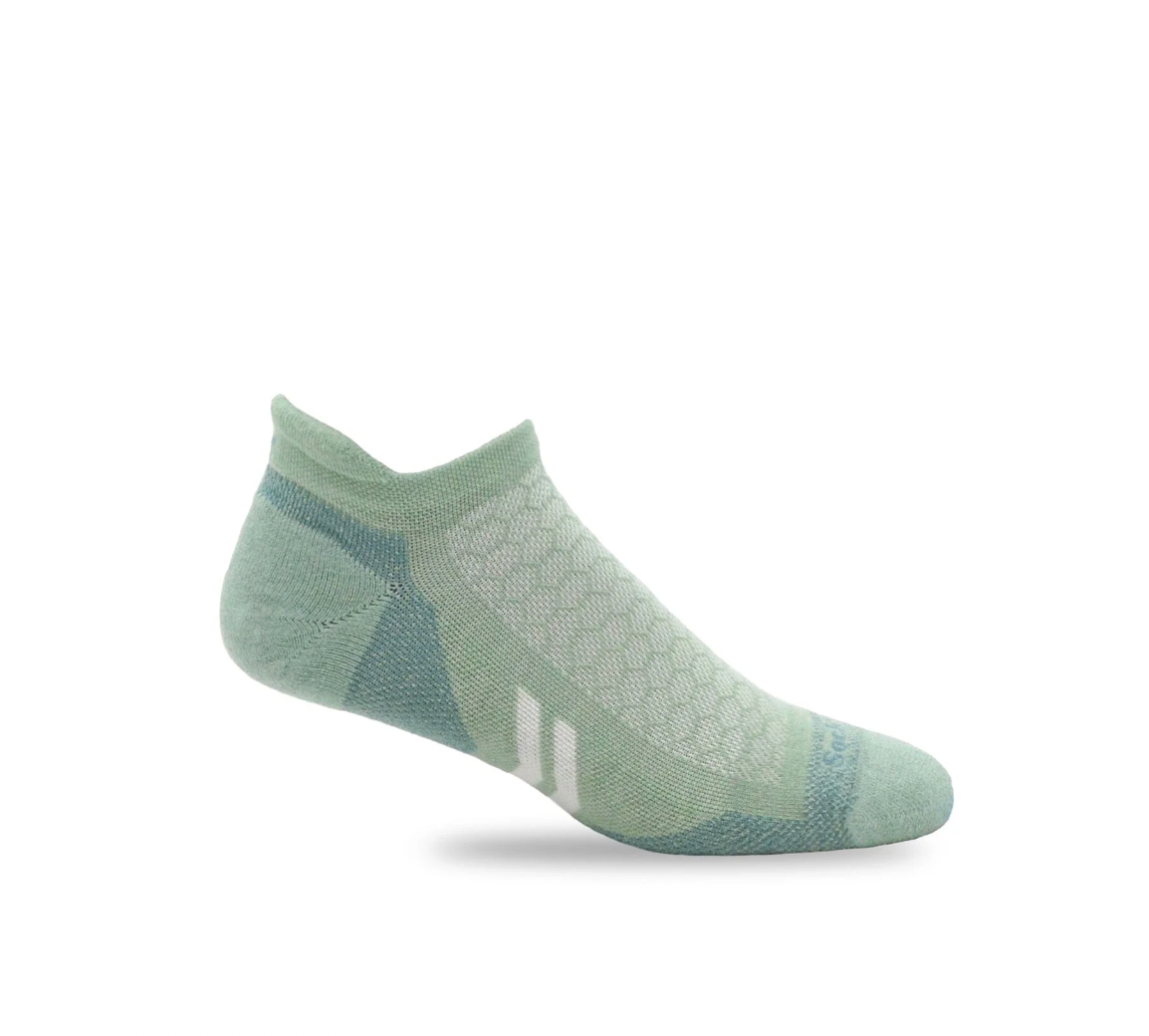 Green ankle sock on a white background
