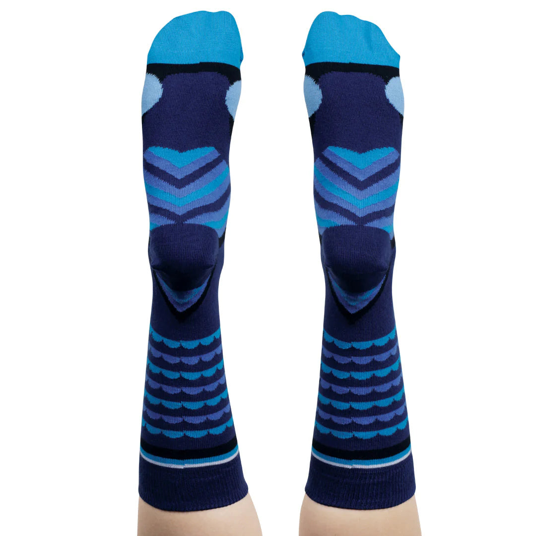 blue sock depicting the superb fairy wren - The Sockery