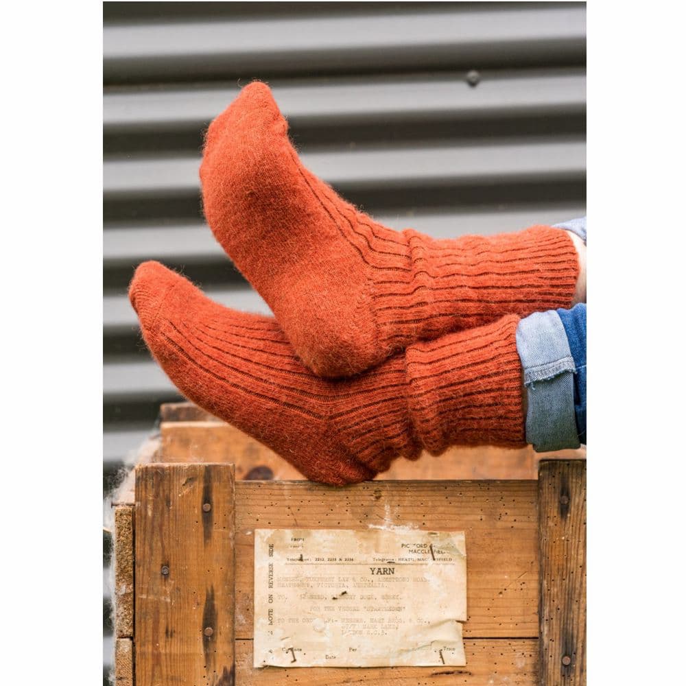 Luxury Alpaca Blend Socks in Terracotta - Aussie Made