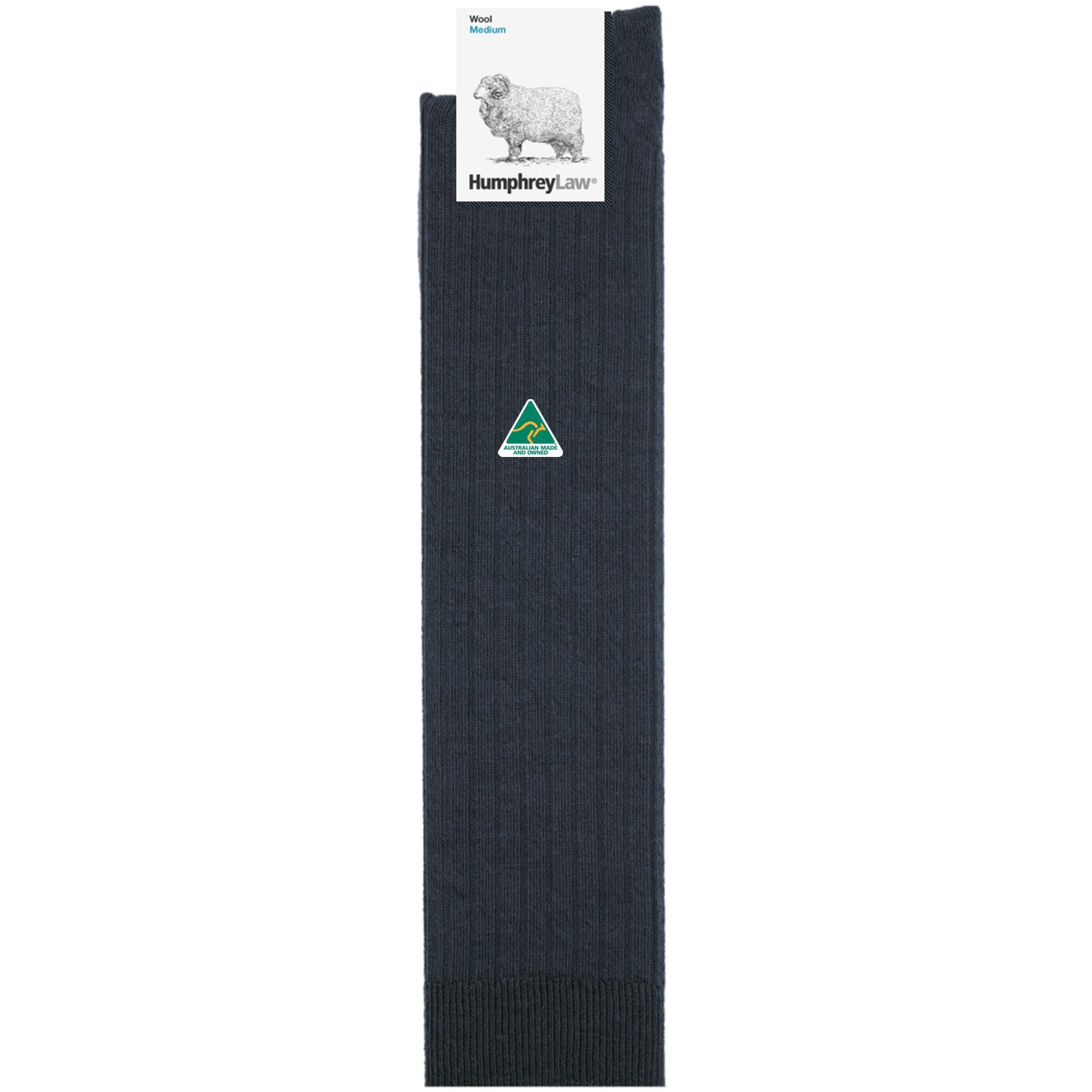 Wool Men's Knee High Socks in Dark Grey - Aussie Made