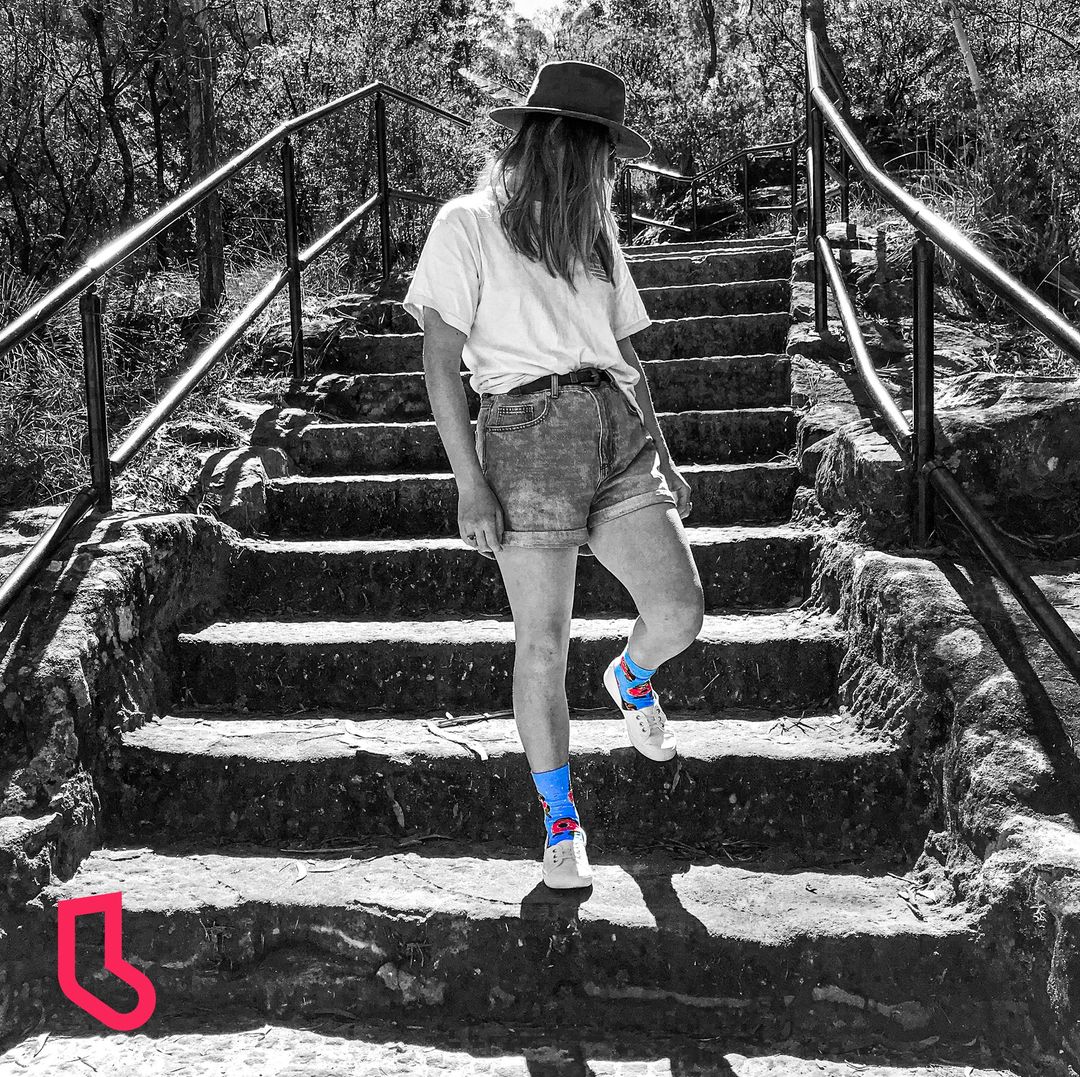 Snackin' Sloth Womens Crew Sock in Blue - The Sockery