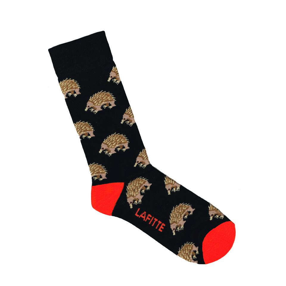 womens Australian made novelty crew sock with echidna design