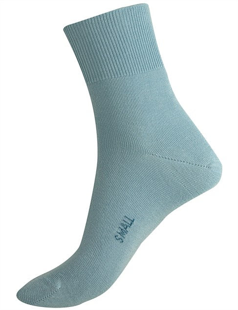 Fine Cotton Short Leg Sock in Forget Me Not Blue - The Sockery