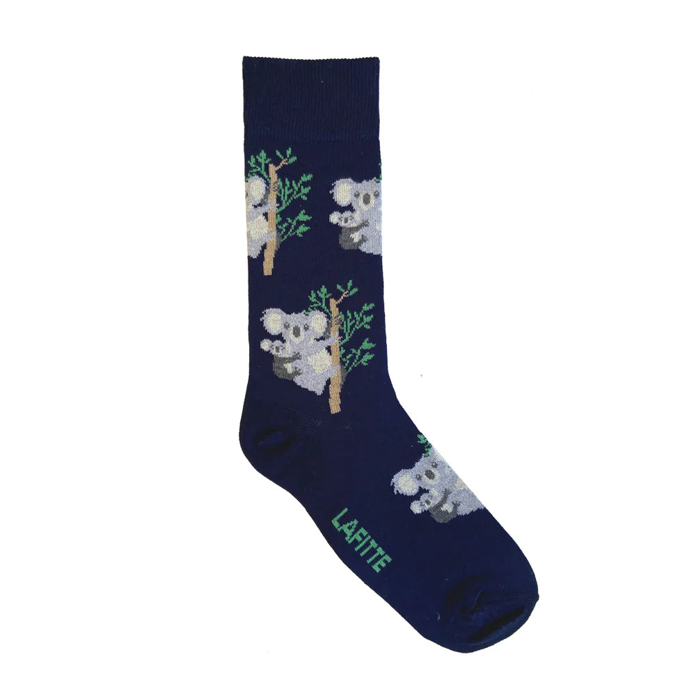 Koala Bamboo Crew Socks in Navy - The Sockery