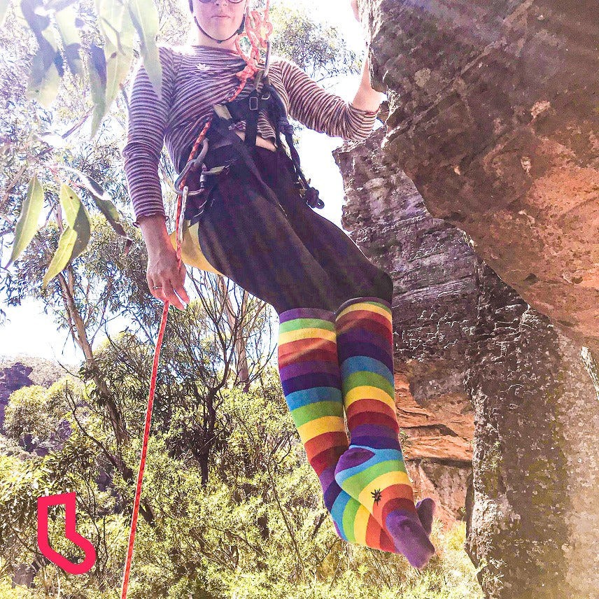 Super Juicy Rainbow Womens Knee High Socks in Extra Stretch - The Sockery