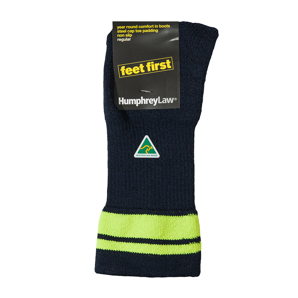 Feet First Heavy Duty Work Socks with High Vis Stripe - The Sockery