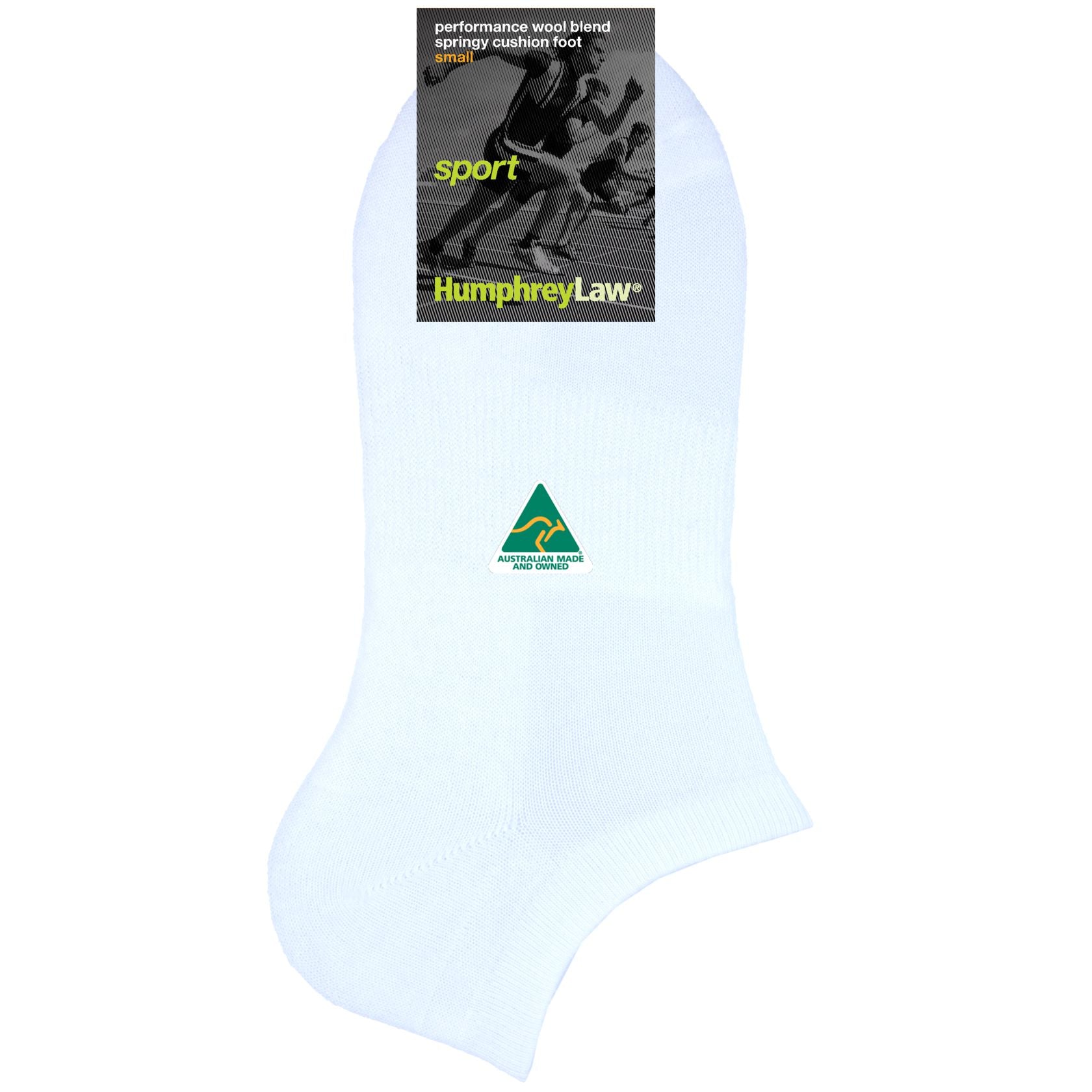 No Show Cushioned Sole Wool Mix Sport Sock white