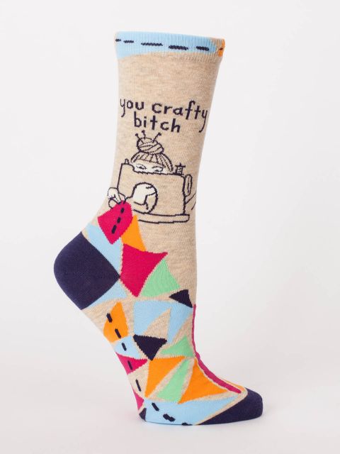 You Crafty Bitch Womens Crew Sock - THE SOCKERY
