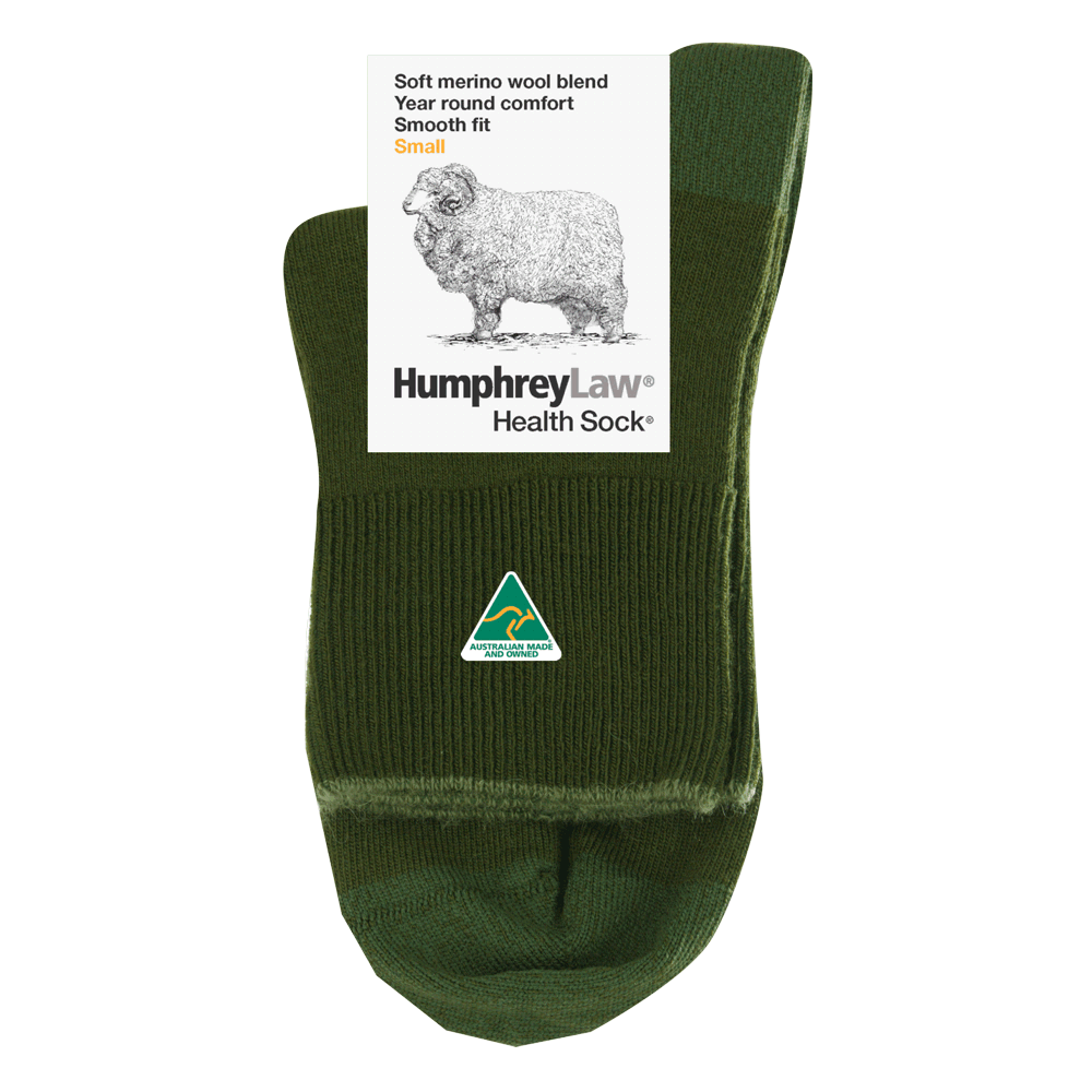 Soft Merino Short Leg Sock in Olive - Aussie Made - The Sockery