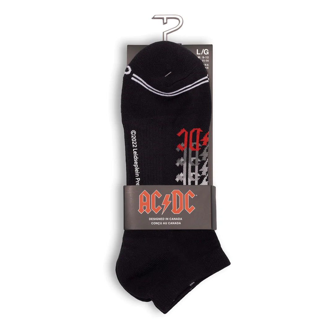 AC/DC Electric Shock No Show Sock in Black