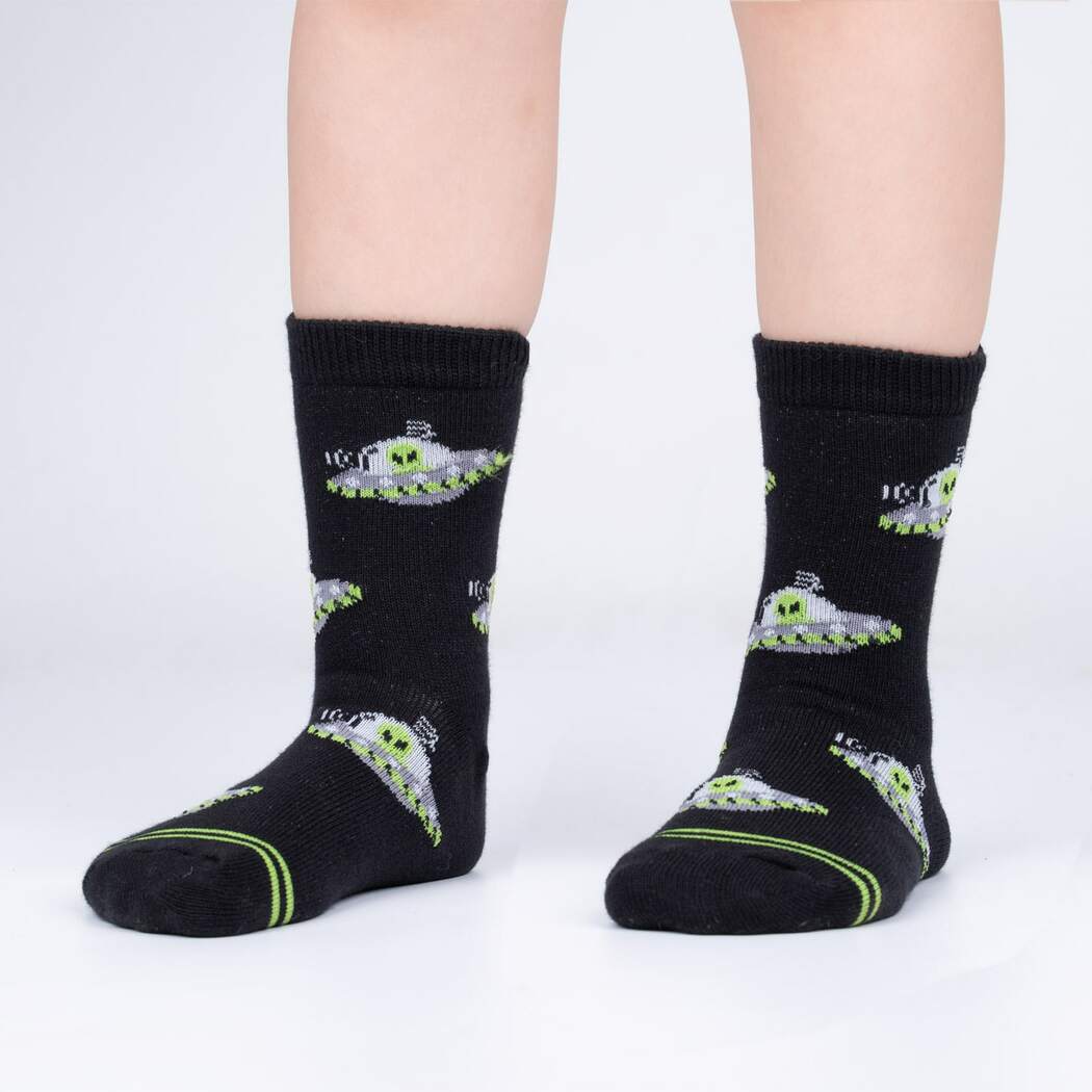 Alien Craft Kids Crew Sock - Glow in the Dark