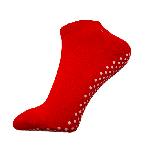 Non Slip Ankle Socks in Red - The Sockery