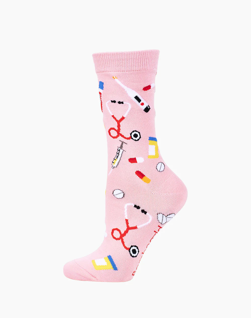 Medicine Woman Women's Bamboo Crew Socks in Pink - The Sockery