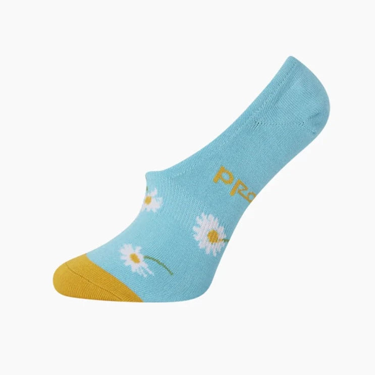 Daisy No Show Women's Socks - Light Blue - The Sockery