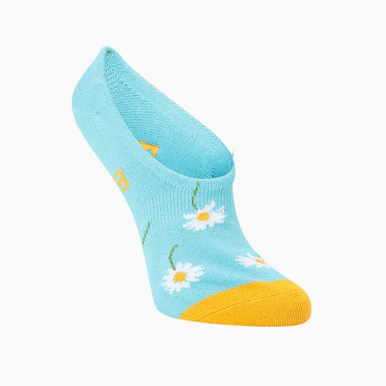 Daisy No Show Women's Socks - Light Blue - The Sockery