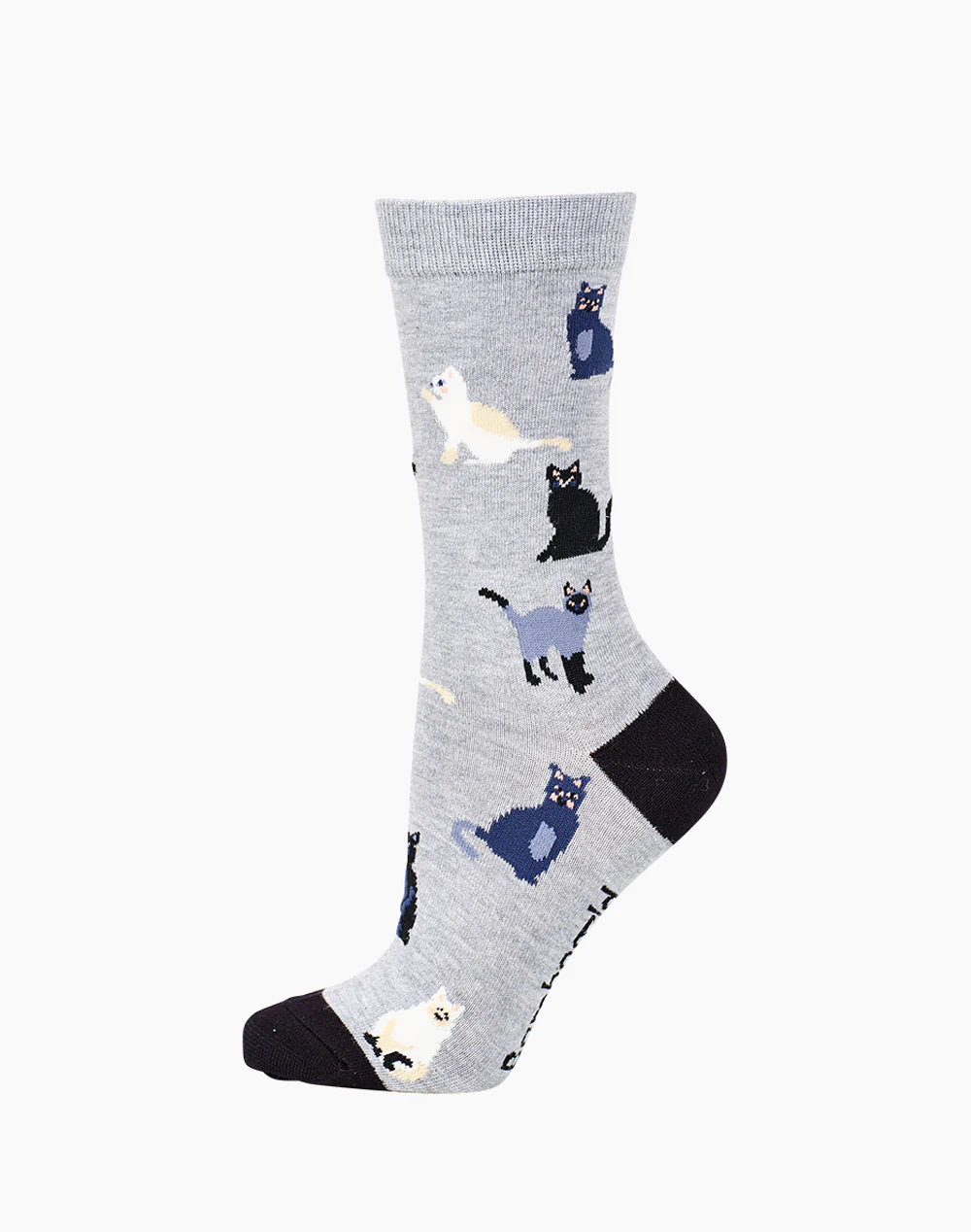 Cats in Blue Women's Bamboo Crew Socks - The Sockery