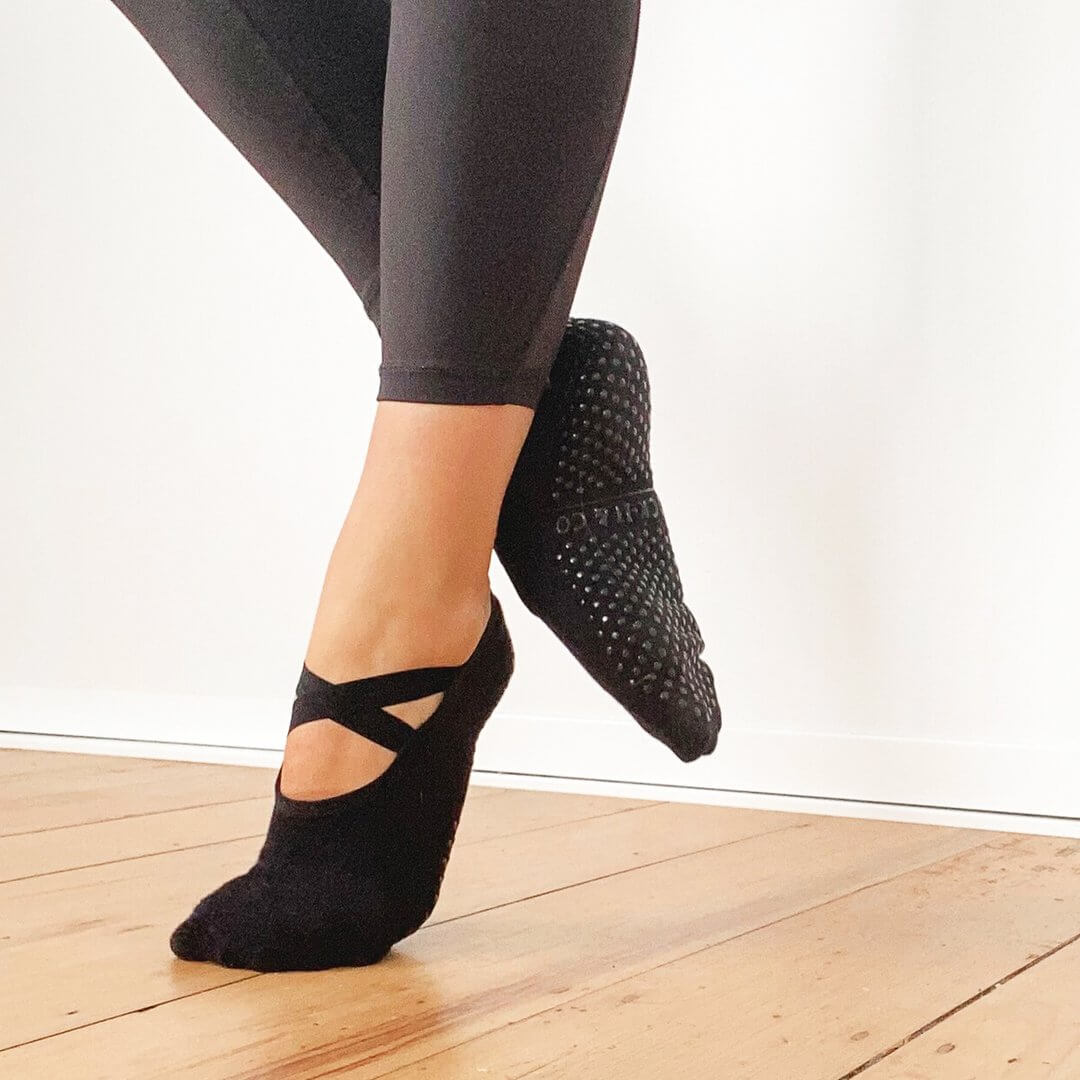 Ballet Non Slip Grip Sock in Black - The Sockery