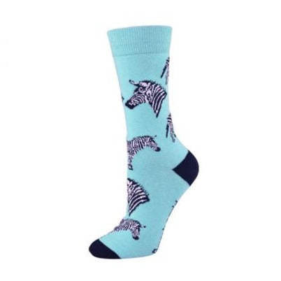 Zebra Womens Bamboo Crew Socks - The Sockery