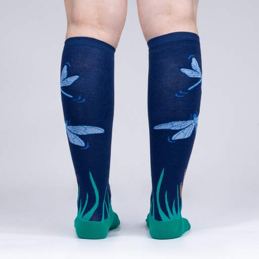 Dragonfly By Night Women's Knee High Socks - The Sockery