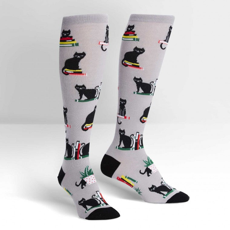 Booked For Meow Women's Knee High Socks
