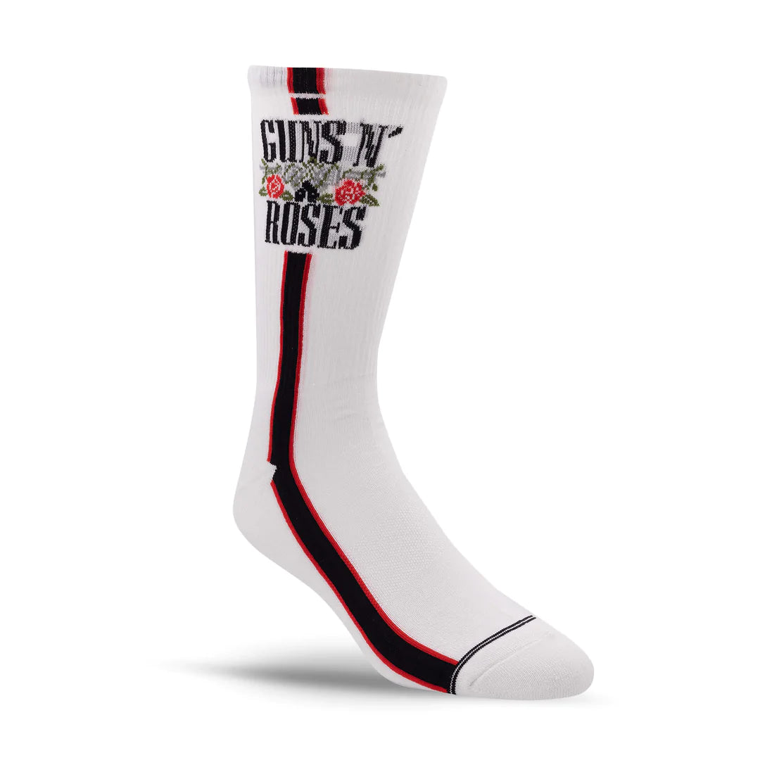 Guns n' Roses Side Stripe Socks in White - The Sockery