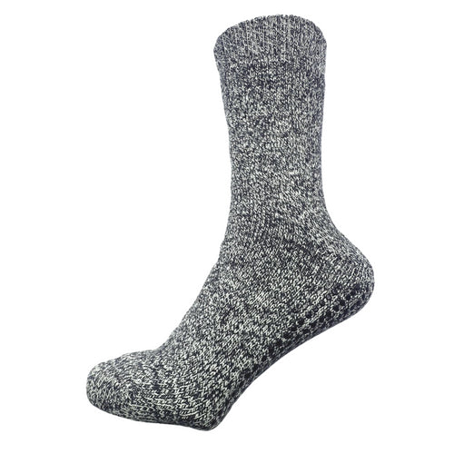 Wool Blend Gripper Socks in Stone - The Sockery