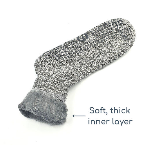 Wool Blend Gripper Socks in Stone - The Sockery