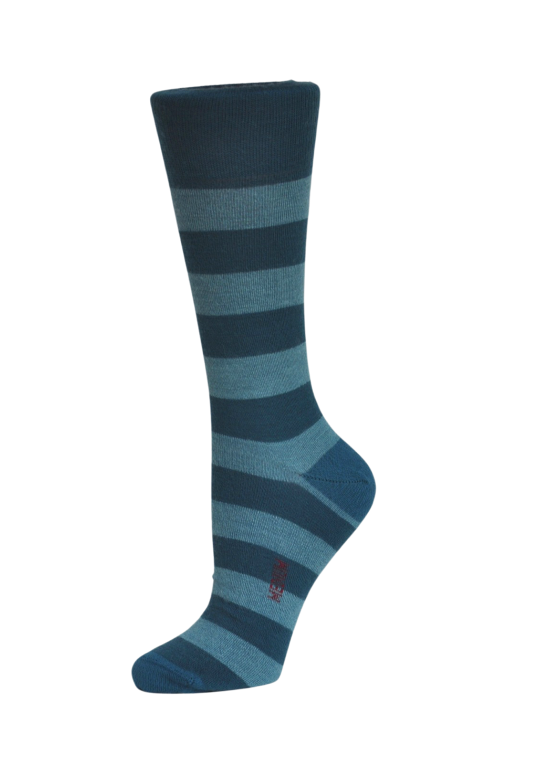 Humphrey Law Womens Merino & Alpaca Blend Australian Made Health Crew Sock in Teal Stripe