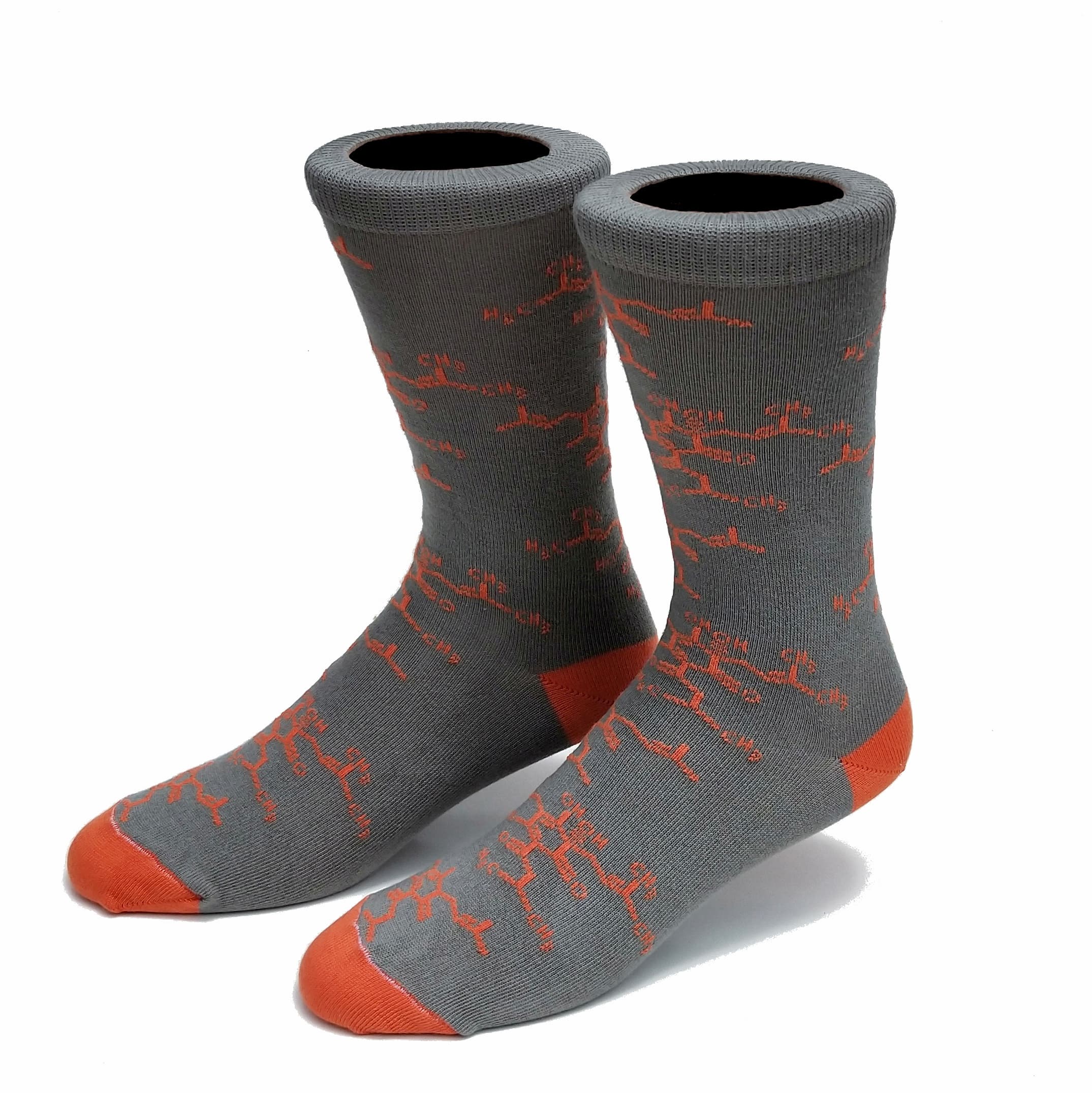 mens crew socks depicting the chemical symbol for beer - The Sockery