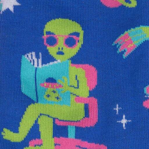 Intergalactic Reading List Women's Crew Sock - Glow in the Dark - The Sockery