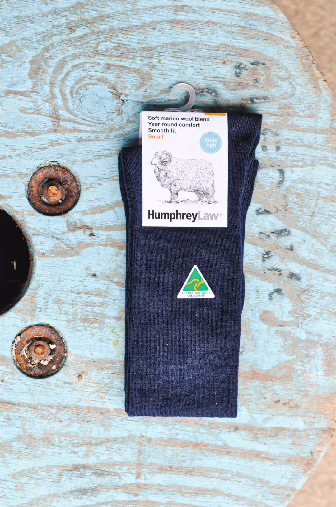 Merino Wool Women's Knee High Socks in Navy - Aussie Made