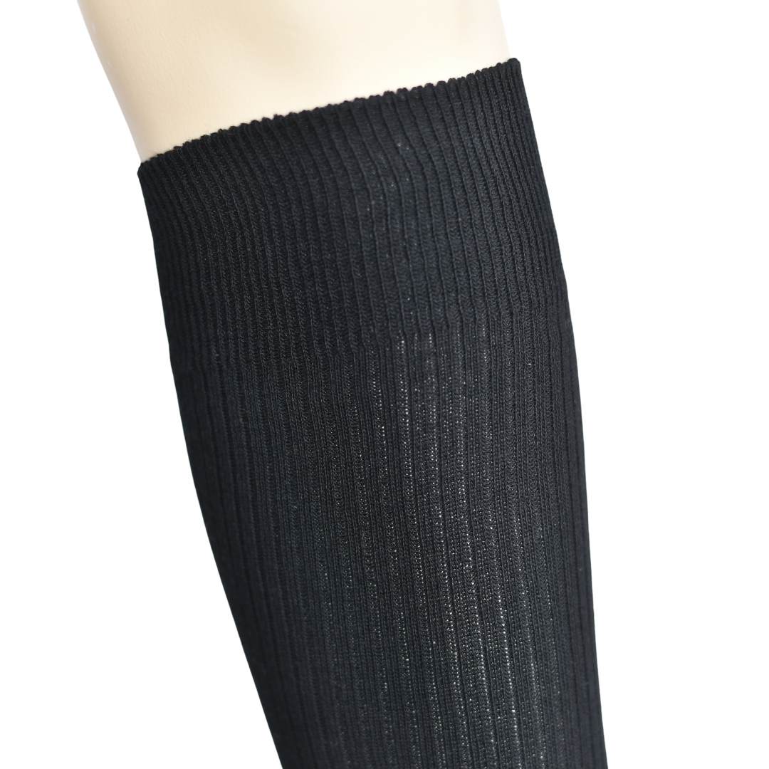 a black cotton knee high socks made in Australia - The sockery