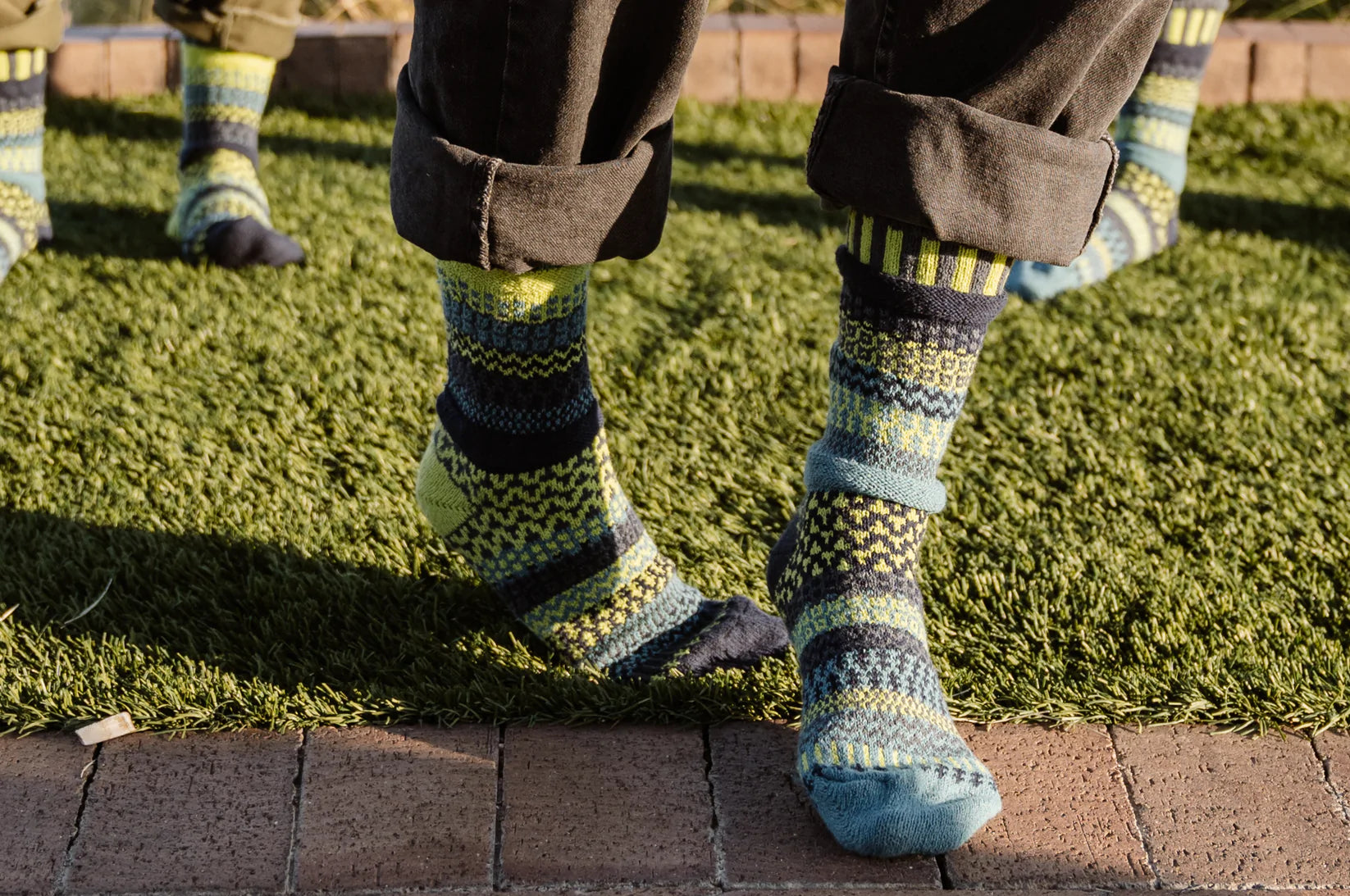 Lemongrass Recycled Cotton Crew Socks - The Sockery