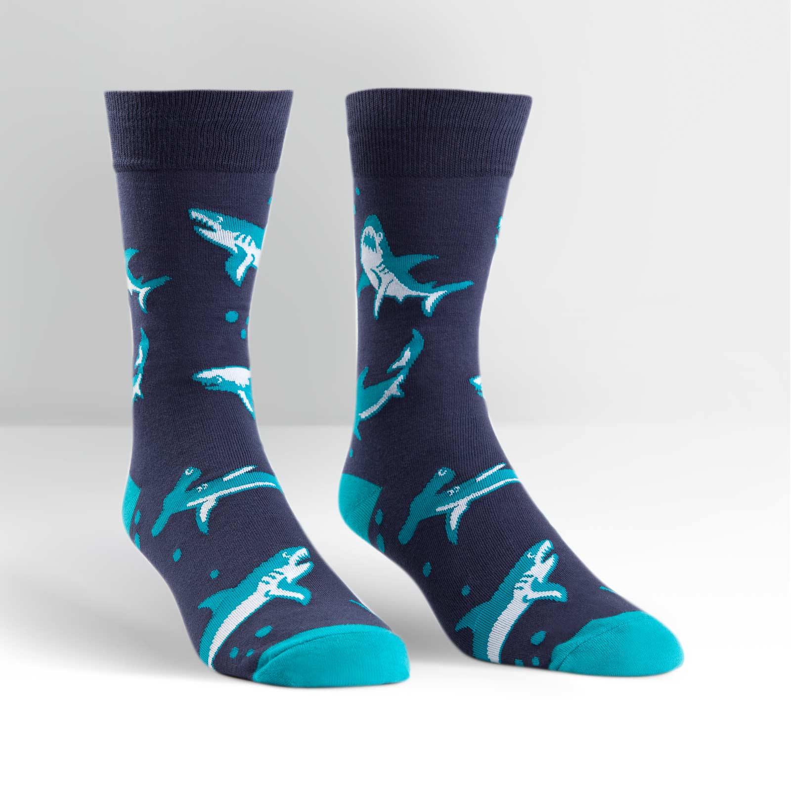 Shark Attack Mens Crew Socks - The Sockery