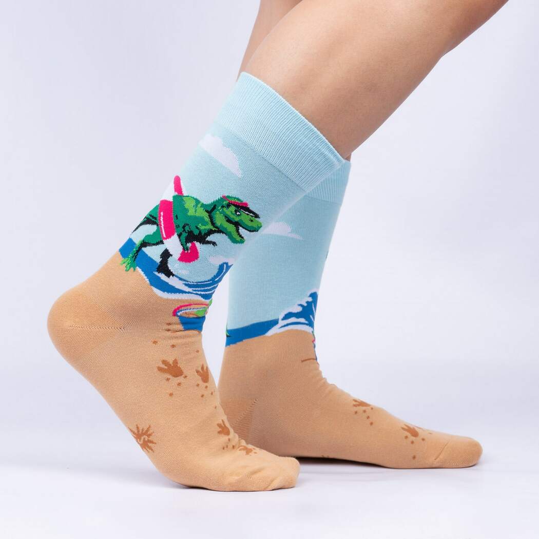 Dinos Gone Wild Men's Crew Socks - The Sockery