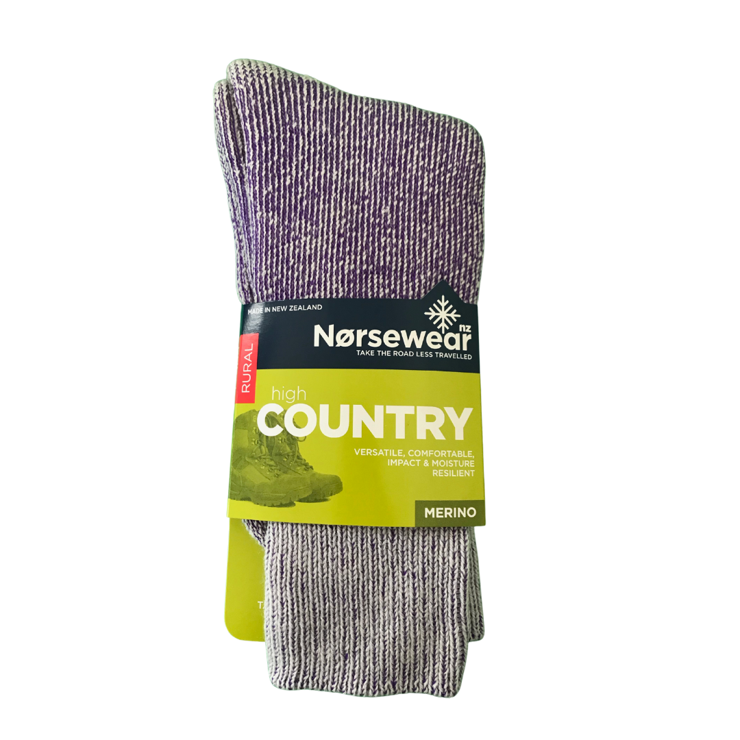 High country thick socks in purple -The Sockery