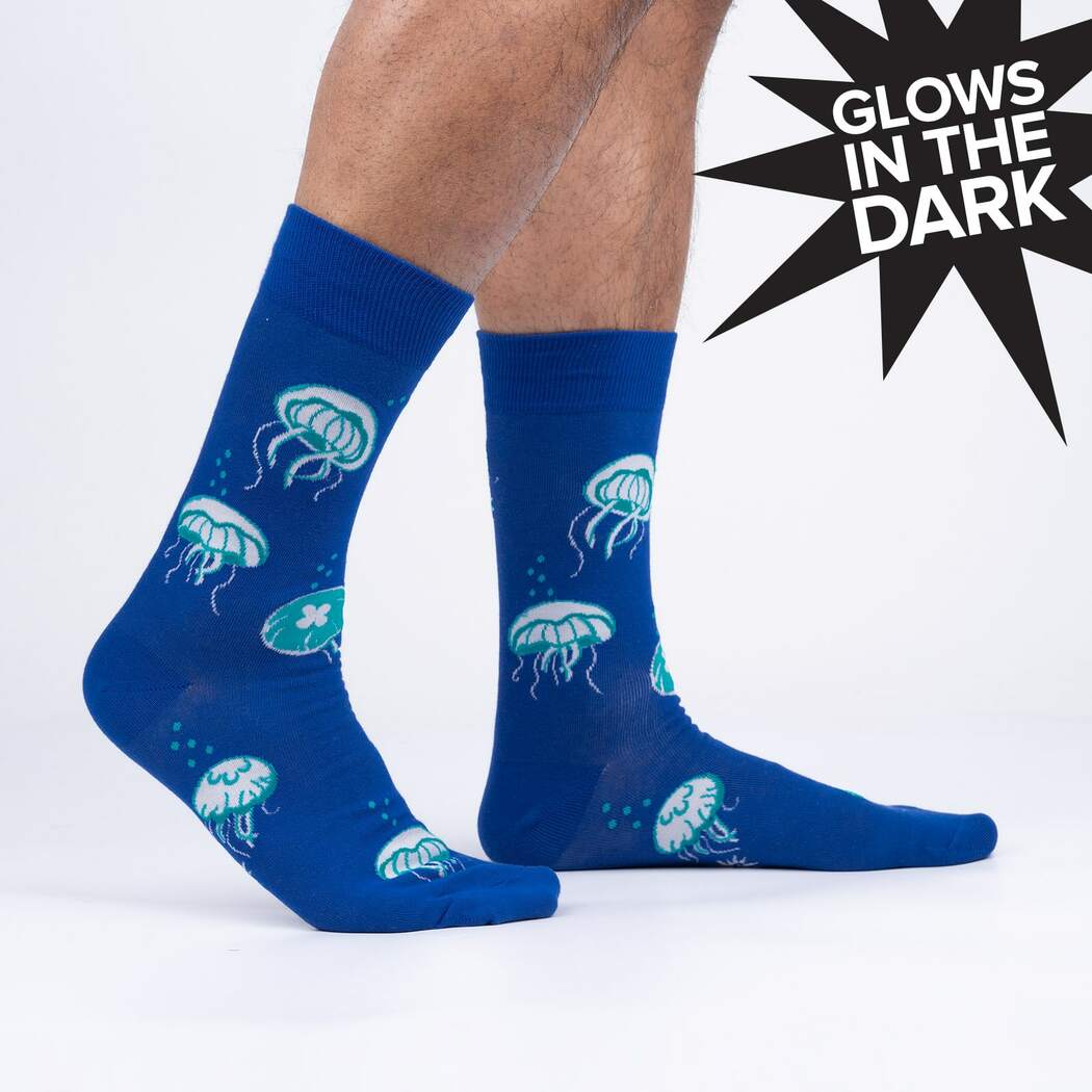 Nice to Sea You Men's Crew Socks - Glow in the Dark