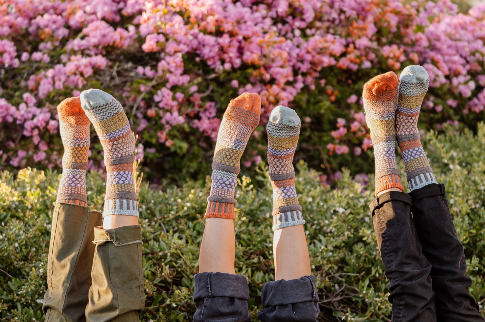 Olive Recycled Cotton Crew Socks -The Sockery