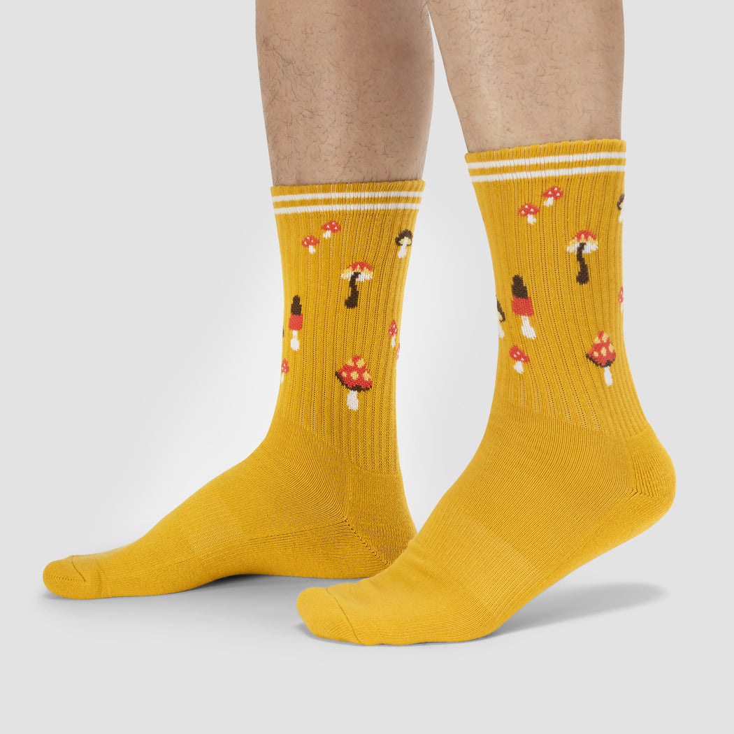 Shrooms Athletic Crew Sock - The Sockery