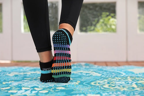 Non Slip Ankle Socks in Rainbow The Sockery