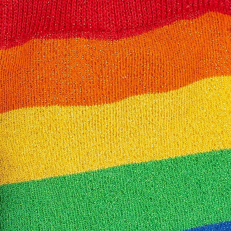 Shimmer Rainbow Knee High Socks - Extra Stretch for Wide Calves - The Sockery