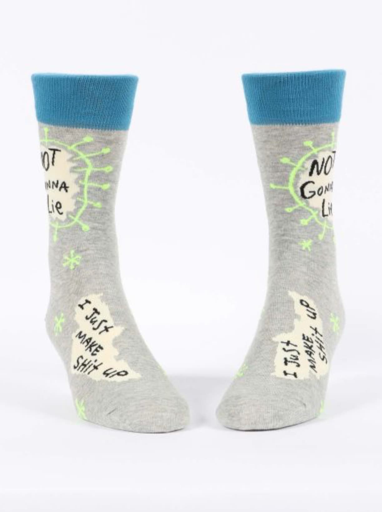 Not Gonna Lie, I Just Make Shit Up Men's Crew Sock  - The Sockery