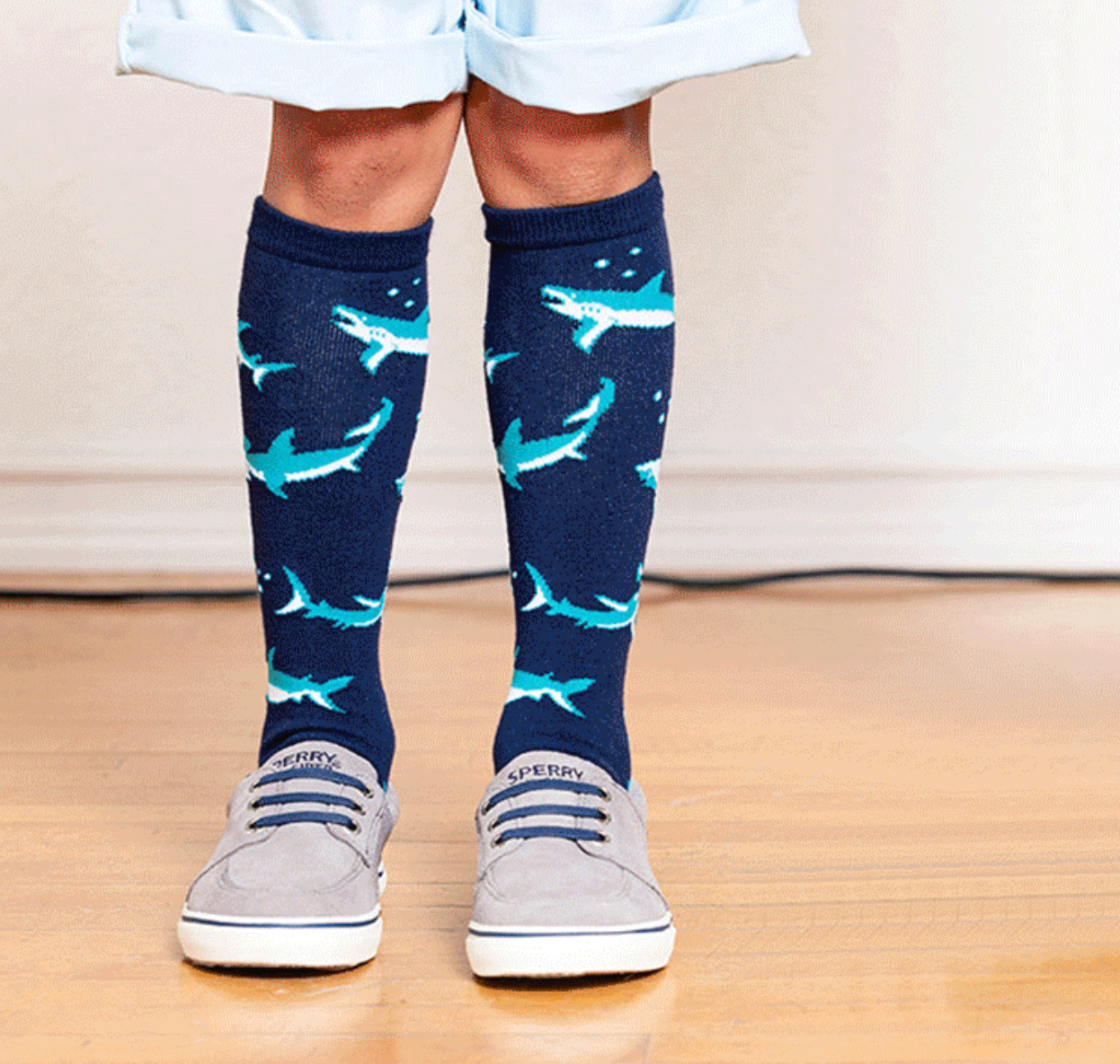 Kids Shark Attack Knee High Socks - The Sockery