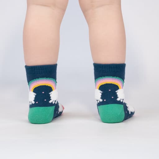 Llam Where Over the Rainbow Toddler Crew Socks