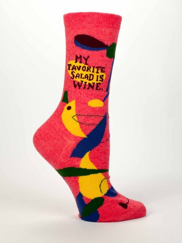 My Favorite Salad is Wine Ladies Crew Sock - The Sockery