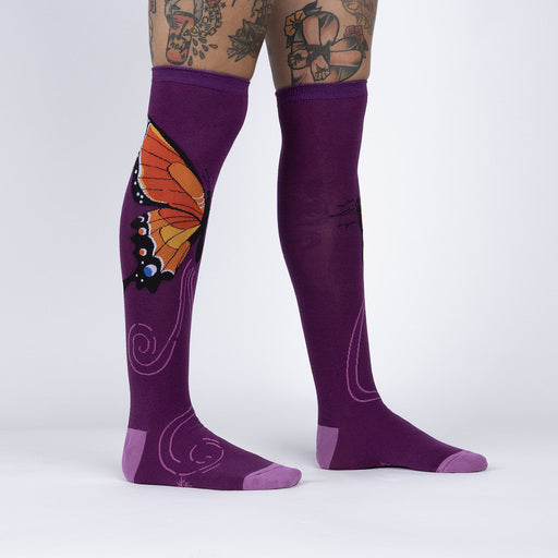 The Monarch Butterly Knee High Socks in purple